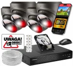 Valvekomplekt 4 POE 4K Ultra HD 8Mpx hallid kuppelkaamerad, 1TB
