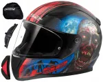 Motoringratturi kiiver LS2 FF353 Rapid II Zombie, must/punane, suurus L