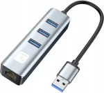 V&otilde;rguadapter USB-A 3.0 RJ45 ja 3 USB 3.0 pordiga Techly