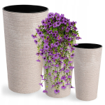 Lillepottide komplekt FLOWER POT 37+47+57 cm sisudega, liivakarva