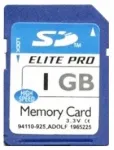 1GB SD m&auml;lukaart vanematele seadmetele