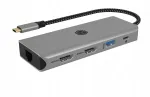 ICY BOX IB-DK4012-CPD 9in1 dokipunkt, 2x HDMI 4K60Hz, 3x USB, 100W PD, LAN