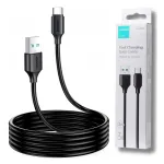 USB C 3A laadimis- ja andmesidekaabel QC 2m must