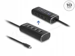 USB jaotur Delock 64233, 4 USB-C pesa, 10 Gbps, l&uuml;lititega, 60 cm