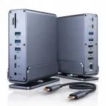 Dokijaam USB-C, 2x HDMI 4K 60Hz, DP, LAN, PD laadimine 100W