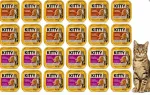 Niiske kassitoit Kitty, erinevad maitsed, 24 x 100 g