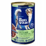 Koerte konservid vasikaliha, s&uuml;damed ja maks kastmes, 6 x 1250 g, OPTIVITAL