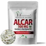 Toidulisand ALCAR Atset&uuml;&uuml;l-L-karnitiin HCl 500 mg, 60 kapslit, vegan