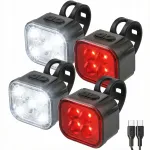 Jalgratta LED tuled Inlustro, 4 tk, ees ja taga, USB-C, 500 lm