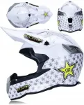 Motokrossi kiiver ROCKSTAR, must/roheline, XL suurus