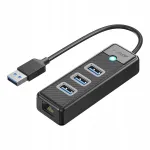 USB-jaotus Orico PW3UR25-U3, 4 pesa: 3x USB-A 3.0, 1x RJ45 2.5G Ethernet, 1 m