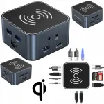 USB-C adapter 12-&uuml;hes: HDMI, RJ45, USB-A, juhtmevaba laadija