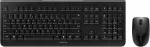 Traadita klaviatuur CHERRY optilise hiirega, must, vaiksed klahvid, QWERTY