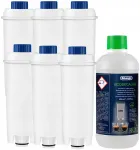 Veefiltrite komplekt 6 tk DELONGHI ja setete eemaldamise vedelik DELONGHI 500 ml