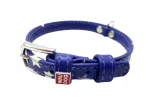 Nahast koera kaelarihm WAUDOG, 12 mm, 21&ndash;29 cm, lilla t&auml;hekujundusega