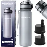 Veefiltri pudel AQUAPHOR CITY 500 ml, hall, 2 filtrikomplektiga