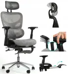Kontoritool Sesto Senso jalatoega, grafiithall, 150 kg