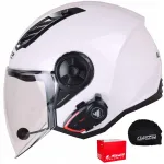 Avatud mootorrattakiiver LS2 OF616 Airflow II valge Bluetooth raadiosidega