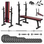 T&otilde;stekomplekt GYM SAPPHIRE 82 kg koos pingil ja hantlitega