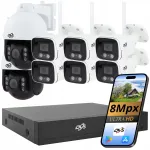 WiFi kaamerakomplekt 6 kaamerale ja 2 p&ouml;&ouml;ratavale 8MPx v&auml;liskaamerale 4K koduks
