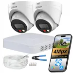 J&auml;lgimiskaamerate komplekt Dahua 2 IP PoE 4Mp DUAL LIGHT
