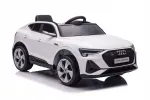 Laste elektriauto Audi E-Tron, valge, EVA rattad, nahks&otilde;iduga