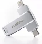 USB m&auml;lupulk BLANBOK+ 128 GB, USB-C ja Lightning &uuml;hendused, USB 3.1, &uuml;hilduv iPhone, iPad, Android, PC-ga