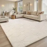 Jahardiga vaip ecru toonis, 160x230 cm, pehme, loft stiilile