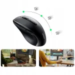 Vertikaalne ergonoomiline optiline traadita hiir, must