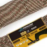 FISHLUND Paracord k&ouml;is, 15 m, 4 mm, 550 lb, nailon, metsakamuflaaž