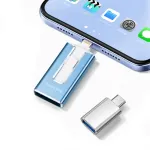 256GB 4in1 USB-m&auml;lupulk, USB 3.0, Lightning, Micro USB, sinine