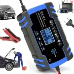 12V 8A / 24V 4A automaatne akulaadija LCD-ekraaniga, 2 režiimi