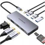 Newmight 9in1 dokipunkt, USB-C, 2x HDMI 4K, 100W, hall