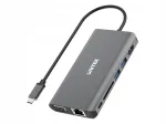 Unitek D1019B USB-C hub: 2x USB, HDMI 4K, VGA, RJ45, PD, SD kaardilugeja, audio