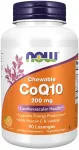 Toidulisand NOW Foods CoQ10 200mg lesitiin, E-vitamiin, 90 kapslit