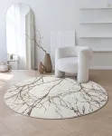 &Uuml;mmargune 3D vaip Mila, l&uuml;hikese karvaga, kreemikas, 200 cm