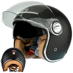 Mootorratturi kiiver NOX S, must, matt, neo-retro stiilis