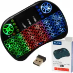 Mini traadita klaviatuur puutealus ja LED valgustusega
