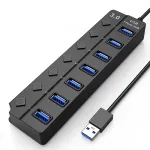 USB 3.0 jagaja INF, 7 pistikut, eraldi k&otilde;ige l&uuml;litid, 5 Gb/s
