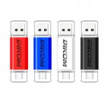 DIKOM USB m&auml;lupulk 64GB, USB-C ja USB 2.0, mitmes v&auml;rvitoonis