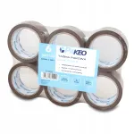 Kleepuv pakendusteip PAKEO, pruun, 48 mm x 66 m, 6 tk