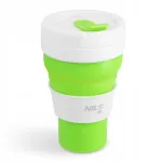 Kokkupandav silikoonist kruus kaanega, 600 ml, roheline