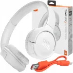 Juhtmevabad JBL TUNE 520BT k&otilde;rvaklapid, valged, Bluetooth