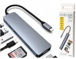 USB-C 7-in-1 jaotur: HDMI 4K, USB 3.2, SD, PD 100W, Macbook, s&uuml;learvutile