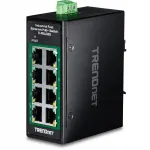 T&ouml;&ouml;stuslik 8-port PoE+ l&uuml;liti TRENDnet TI-PELC80, DIN-r&ouml;&ouml;bastele paigaldamiseks