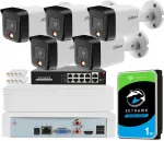 J&auml;lgimiskomplekt Dahua 5x kaamerat 6Mpx IPC-HFW1639TC-A-IL PoE