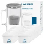 Veekan Wessper D2, boorsilikaatklaas, 3 l, hall, 12 filtriga