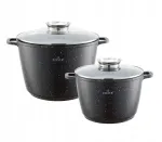 Pottide komplekt: suur pott kaanega 10 l, induktsioonpott 6,2 l, marmoriimitatsiooniga pott
