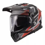 LS2 MX702 PIONEER II BLOCK enduro kiiver, hall/punane, M suurus