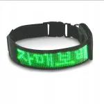 Koera kaelarihm LED-ekraaniga, Bluetooth, reguleeritav, roheline